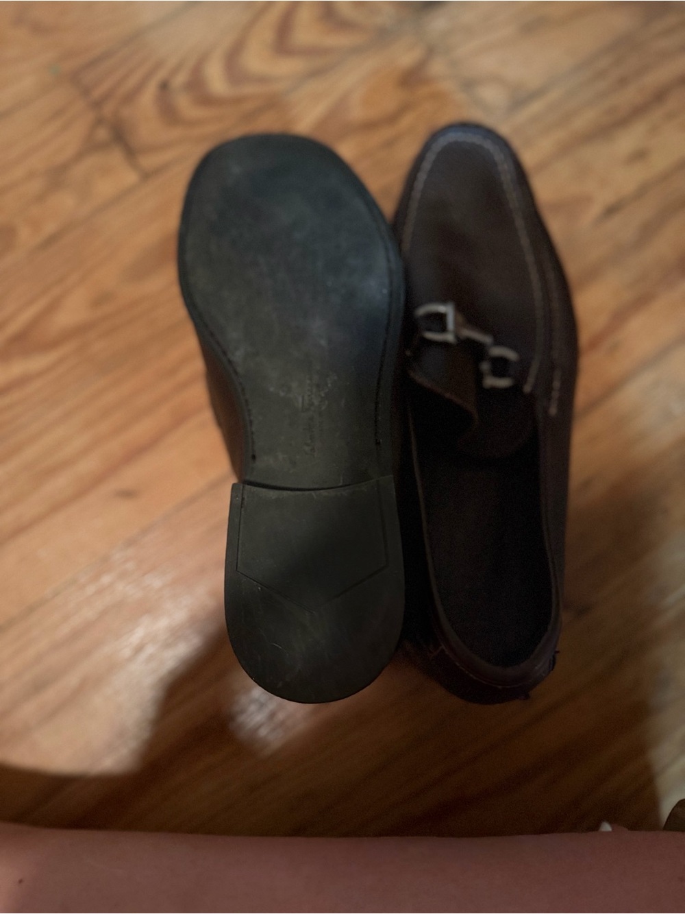Salvatore Ferragamo Brown Pebbled Leather Gancini Bit Loafers Men’s Size 8 EE - Picture 3 of 4
